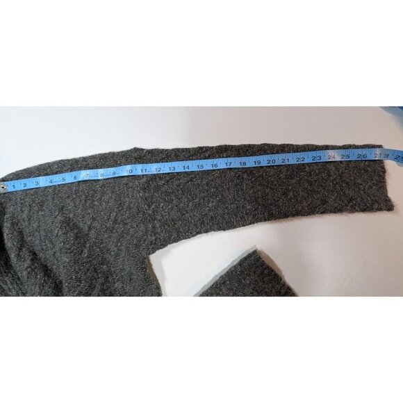 J. Jill Sweater Cardigan Open-Front Cotton Alpaca Long Chunky Knit Gray Medium - Picture 9 of 11